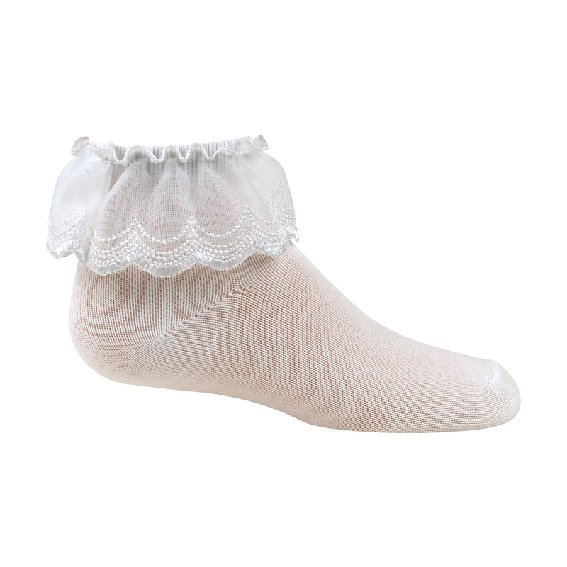 1016 ZUBII SCALLOP DESIGN RUFFLE ANKLE SOCK