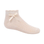 1206 ZUBII TEXTURED DOT BOW ANKLE SOCK