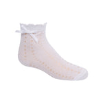 1206 ZUBII TEXTURED DOT BOW ANKLE SOCK