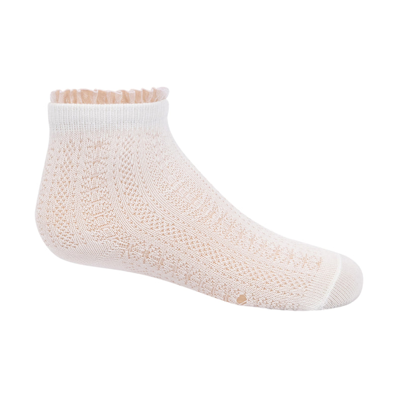 1215 ZUBII TEXTURED DOT BOW ANKLE SOCK