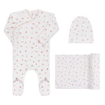 ELYS & CO VELOUR CLUSTER FLOWER FOOTIE 3PC SET