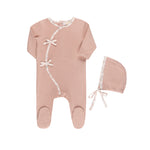 TRICOT BEBE WAFFLE FOOTIE + BONNET