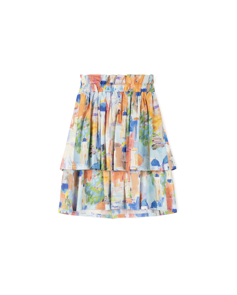 PAPILLON PAINTED PRINTED DOUBLE LAYERED SKIRT