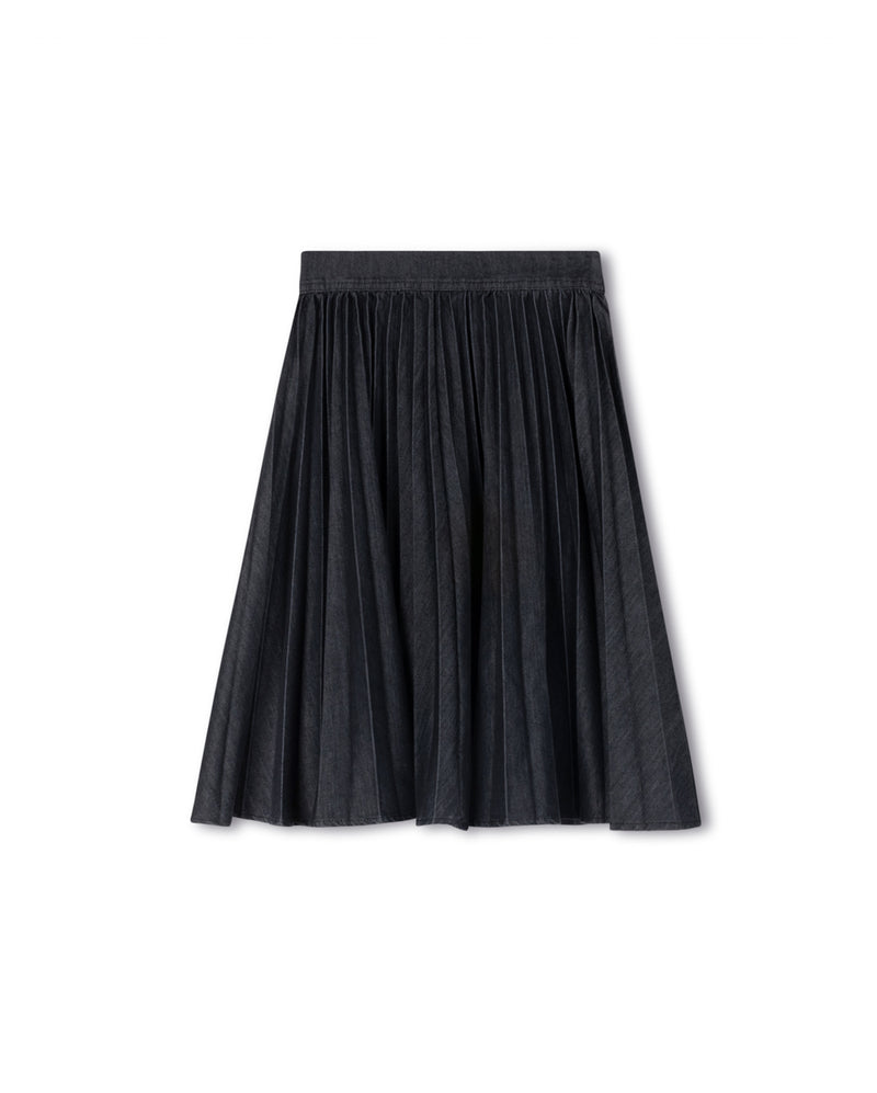 C-15255 MALLORY & MERLOT PLEATED DENIM SKIRT