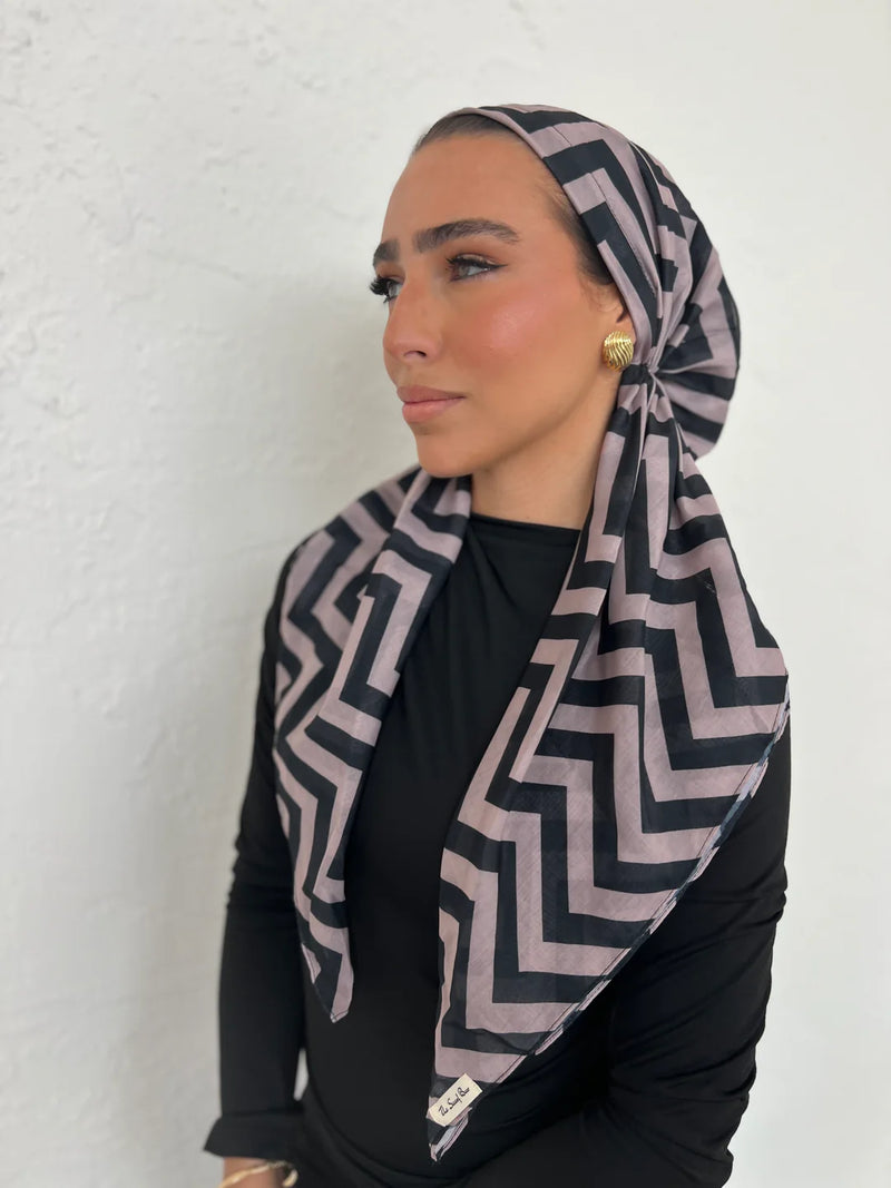 SCARF BAR CLASSIC PRETIED HEAD SCARF W VELVET GRIP