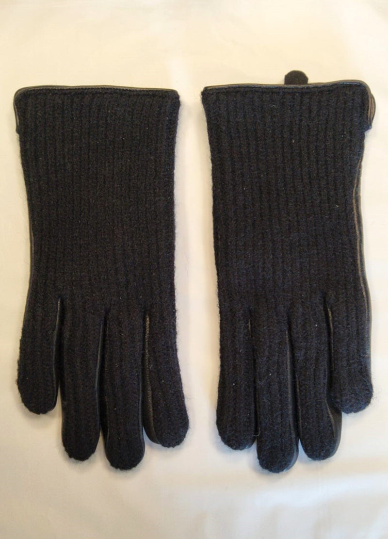 GL59 DACEE RIB KNIT LEATHER GLOVES