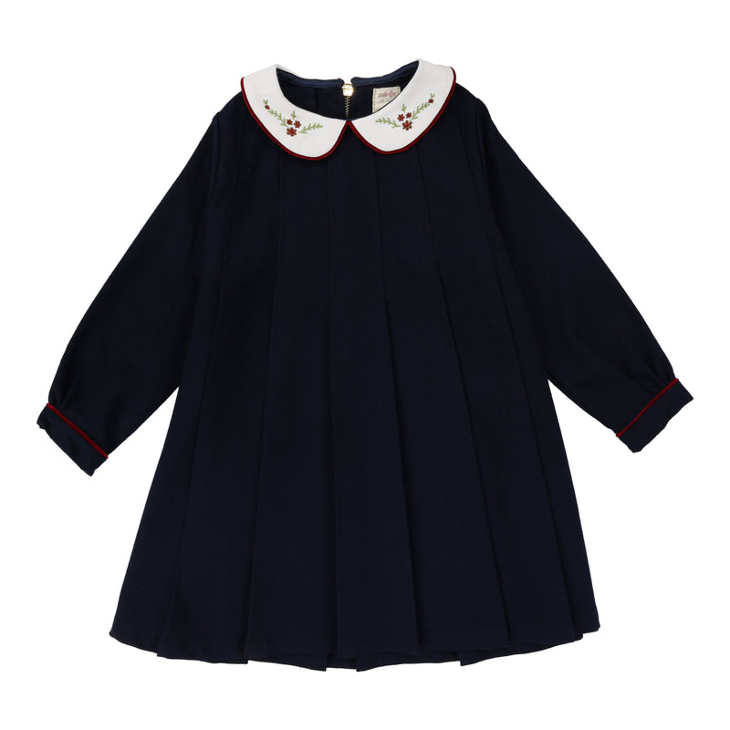 ANALOGIE COLLAR PLEATED DRESS