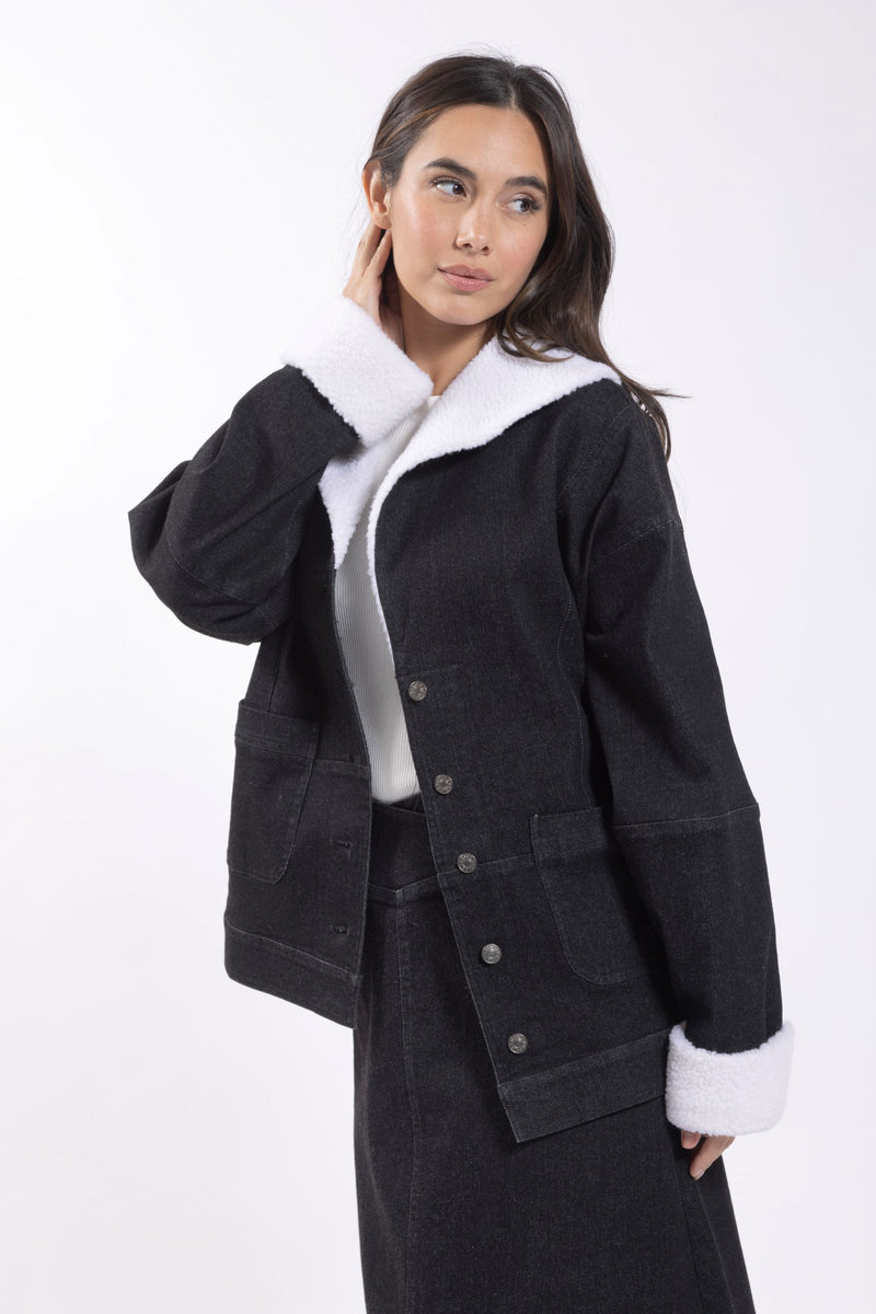 M464 MONN DENIM SHERPA JACKET