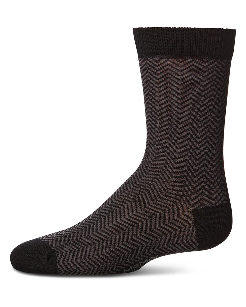 MK-187 MEMOI HERRINGBONE BOYS CREW SOCK