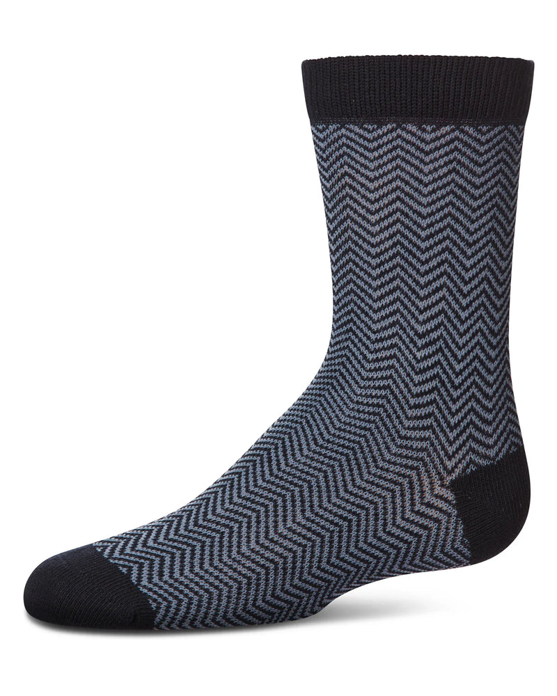 MK-187 MEMOI HERRINGBONE BOYS CREW SOCK