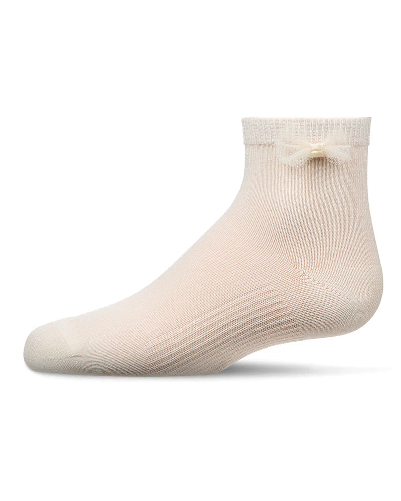 MKF-1014 MEMOI MERCERIZED BOW ANKLE SOCK