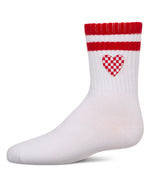 MKF-6070 MEMOI CHECKERED HEART CREW