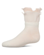 MKF-6077 MEMOI DUAL LAYER RUFFLE ANKLE SOCK