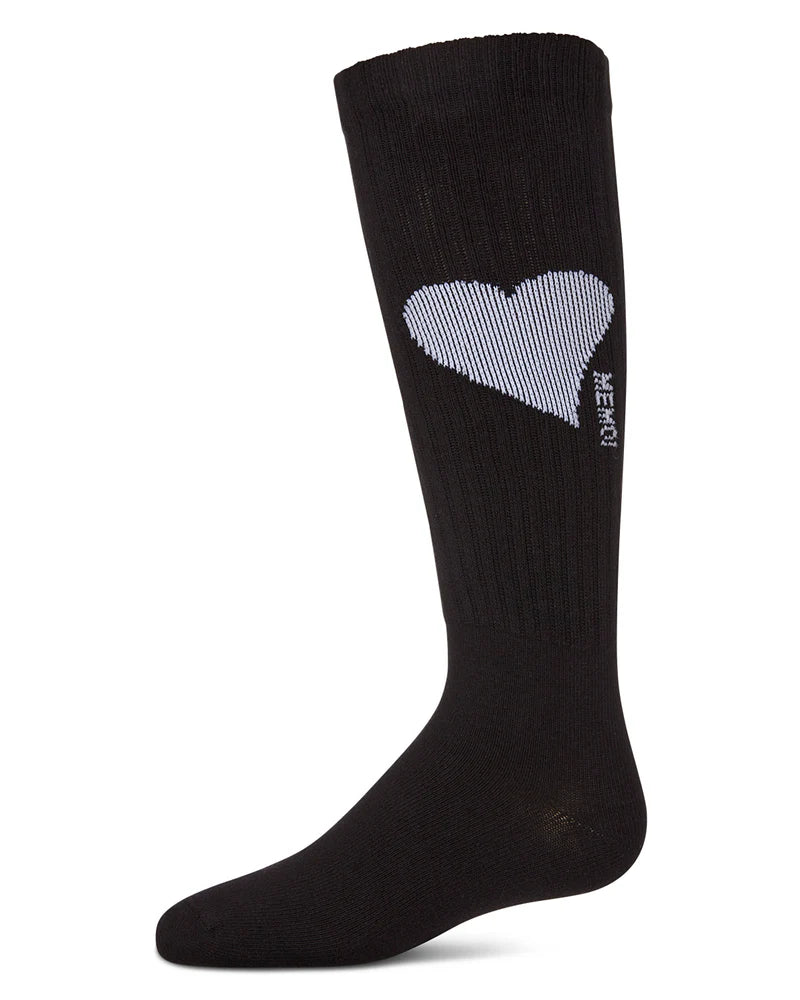 MKF-7168 MEMOI SINGLE HEART LOGO KNEE HIGH