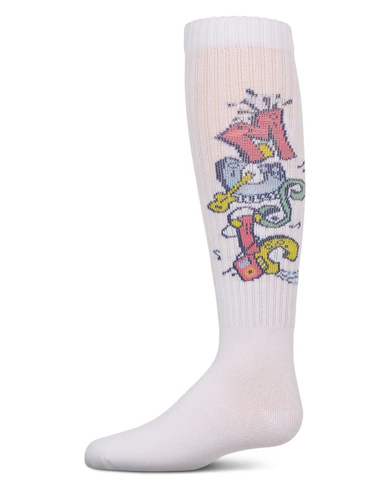 MKF-7184 MEMOI GRAFFITI MUSIC KNEE HIGH