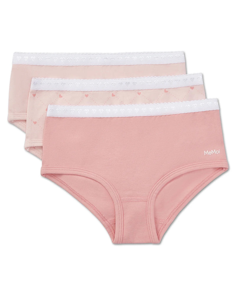 MKU1100 GIRLS 3PK DIAMOND HEART BRIEFS