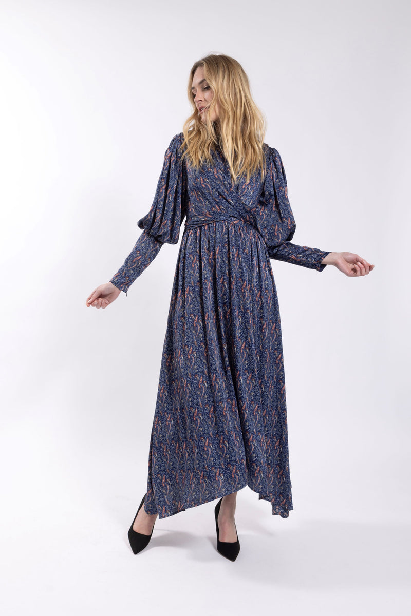 S200 SOIE PAISLEY WRAP DRESS