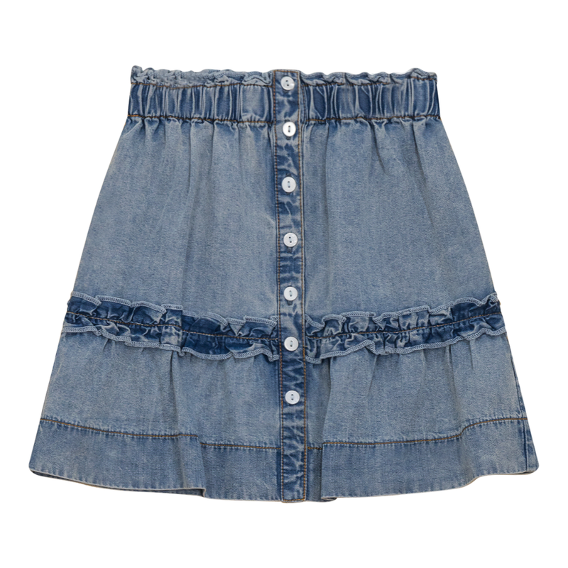 SB4CP5028S FYI DENIM SHORT SKIRT W RUFFLE TRIM