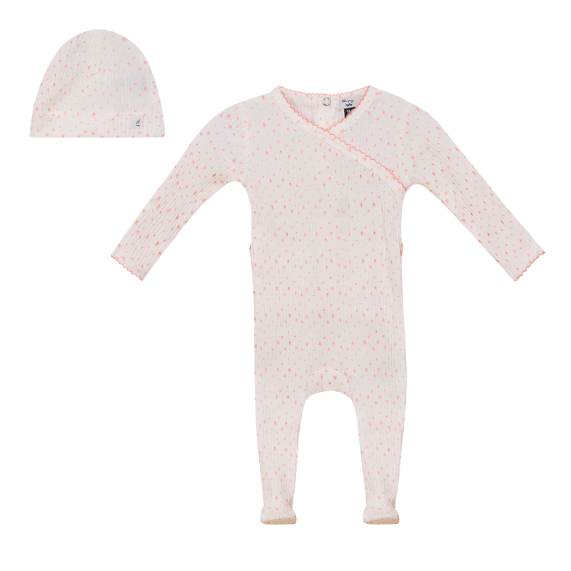 SB5CP7115 LITTLE FRAGILE RIB PRINT FOOTIE 3PC SET