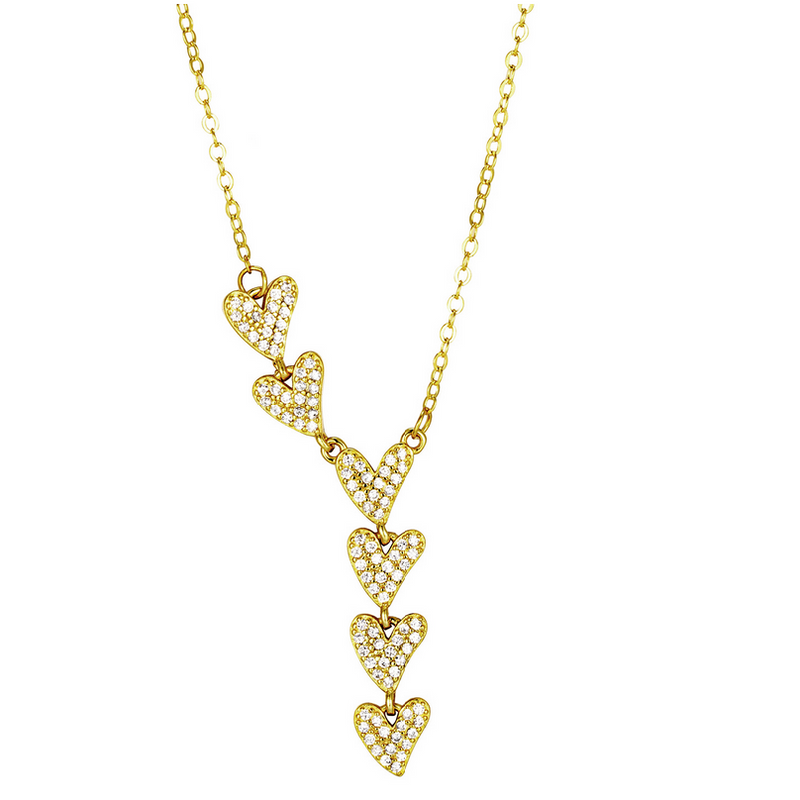 9N600 DLUX GP SS HEART LARIAT NECKLACE