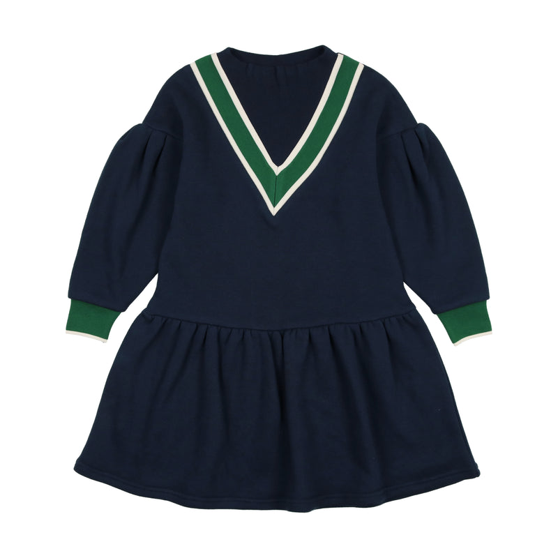 LIL LEGS VARSITY SWEATSHIRT DRESS