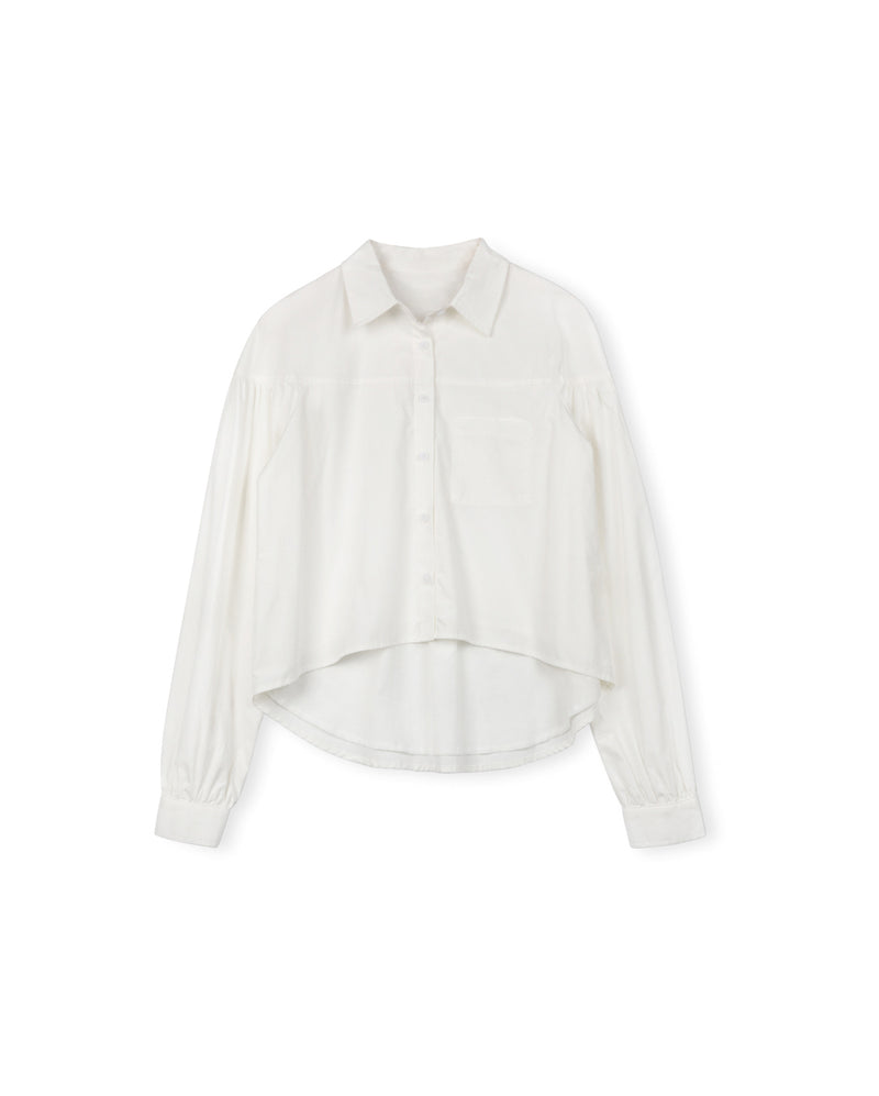 W-10750 SHIFT 1 POCKET PUFF SLV BLOUSE