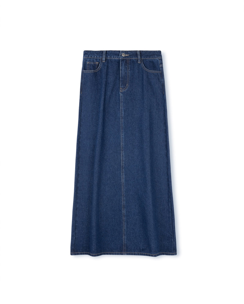 W-13970 SHIFT DENIM DOUBLE STITCH SKIRT