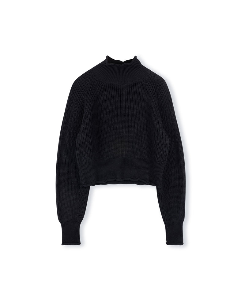 W-16544 STORY SOLID CHUNKY KNIT SWEATER