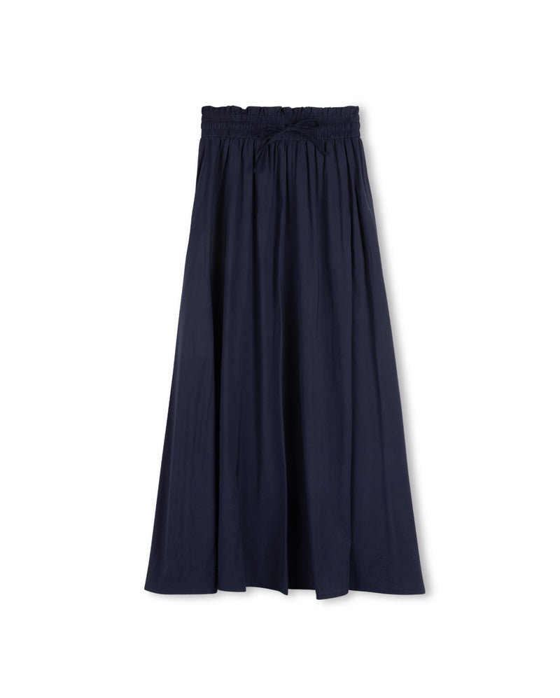 W-16839 SLATE TIE WAIST MAXI SKIRT