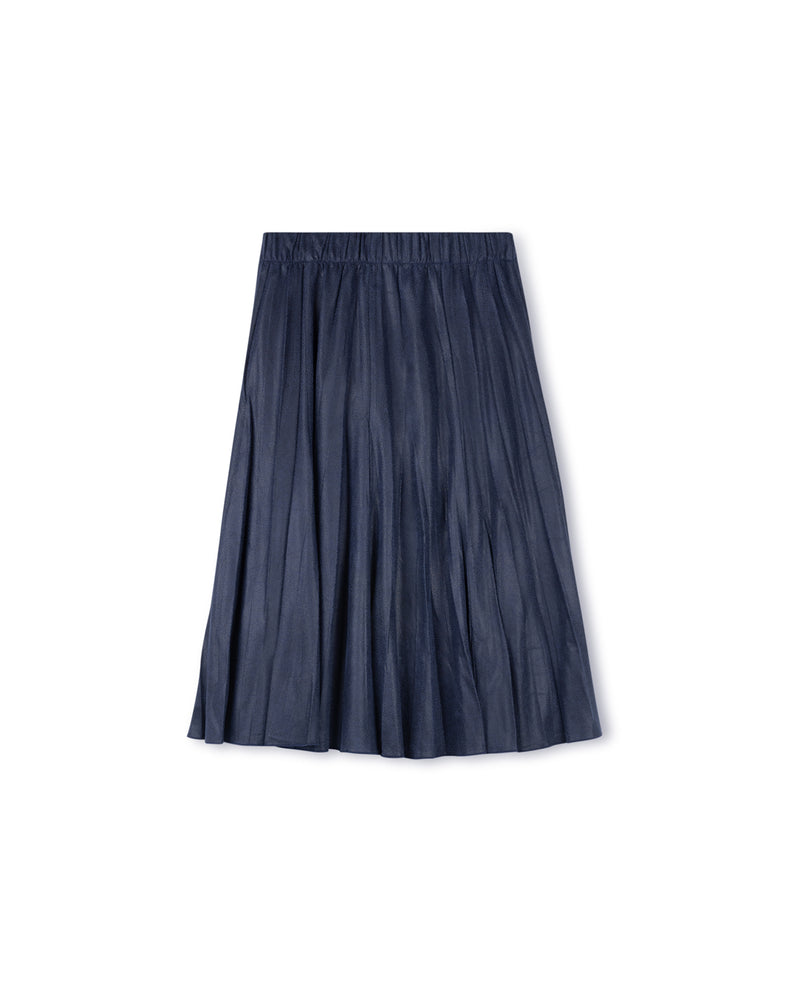 W-17095 SHIFT LEATHER SUEDE PLEAT SKIRT