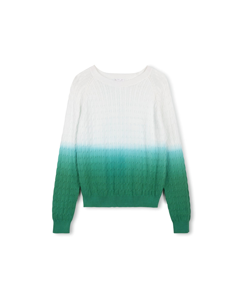 W-17271 TWEED OMBRE CABLE KNIT SWEATER