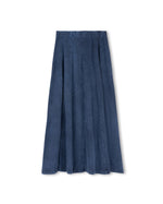 W-19537 SLATE PANELED MIDI SKIRT