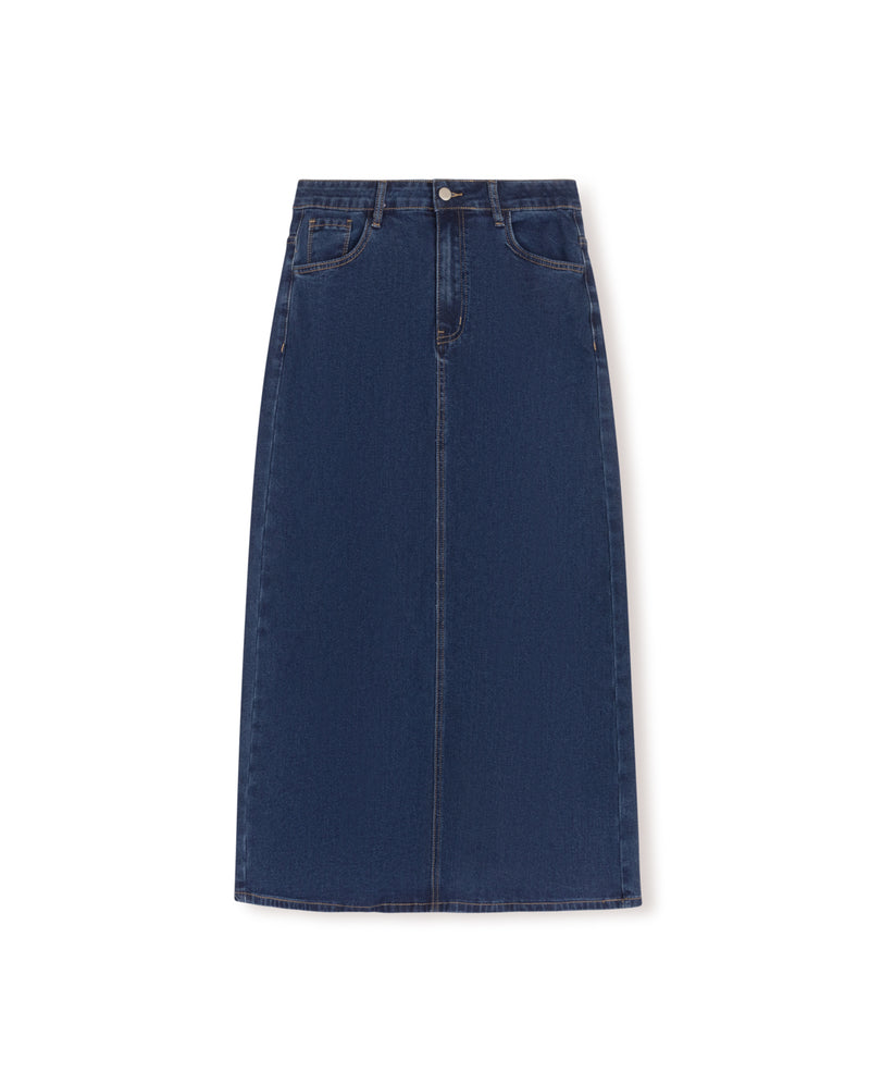 W-19828 STORY DENIM STRAIGHT MAXI SKIRT