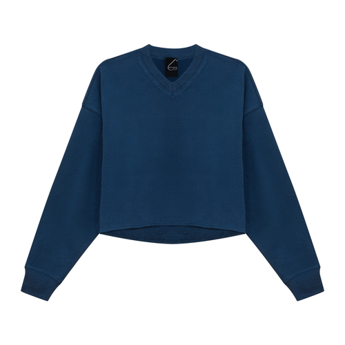 WB4CM1218T SPADES V-NECK CROP SWEATSHIRT