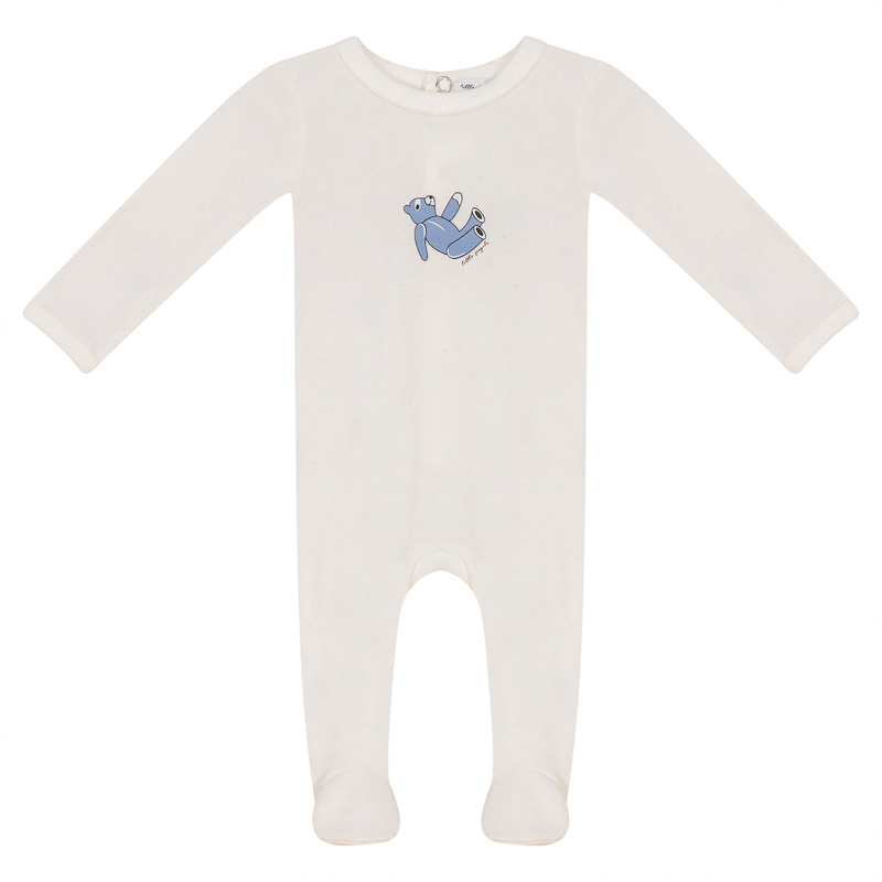 WB4CP7019 LITTLE FRAGILE FINE RIB BEAR FOOTIE