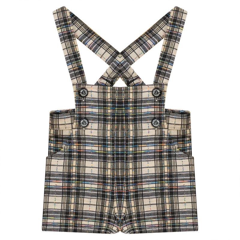 WB4CP7092O CHARLOTTE & GEORGE BOYS PLAID SHORT OVERALL