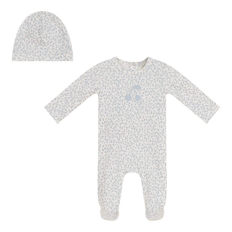 WB4CY2448 LUX PRINTED FOOTIE + BEANIE