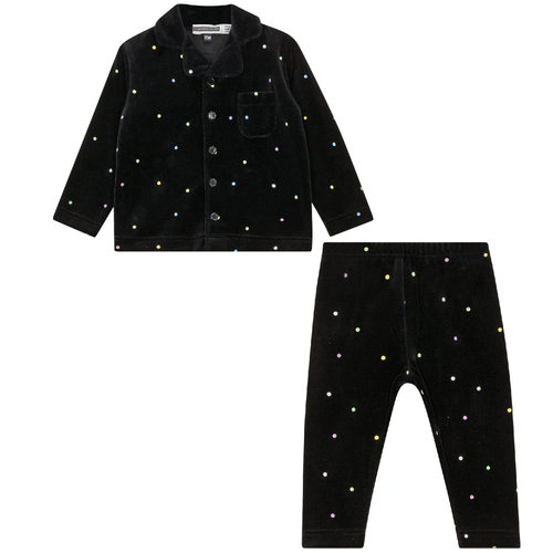 WB4CY2483E WHIPPED COCOA DOT PRINT VELOUR PAJAMAS