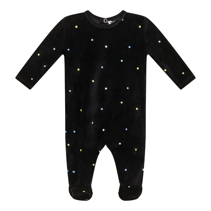 WB4CY2483 WHIPPED COCOA DOT PRINT VELOUR FOOTIE