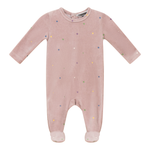 WB4CY2483 WHIPPED COCOA DOT PRINT VELOUR FOOTIE