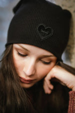 TAL NY VELVET HEART SWEATER BEANIE