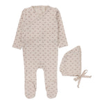 LILETTE DOTTY FLORETTE FOOTIE + BONNET