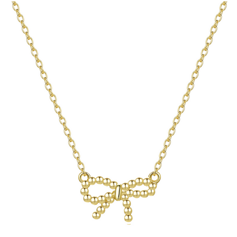 N4853 DLUX GP BRASS BALL DESIGN BOW NECKLACE