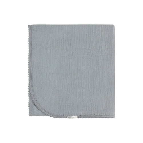 ELYS & CO SOLID MUSLIN SWADDLE SCALLOP TRIM