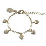 6B392 Dlux GP brass heart charm bracelet