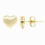 DLUX 8EP630 SS BRUSHED GOLD HEART EARRINGS