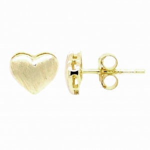 DLUX 8EP630 SS BRUSHED GOLD HEART EARRINGS