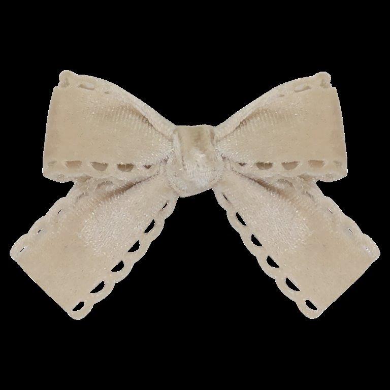 AS1862 DACEE EYELET VELVET BOW SMALL CLIP